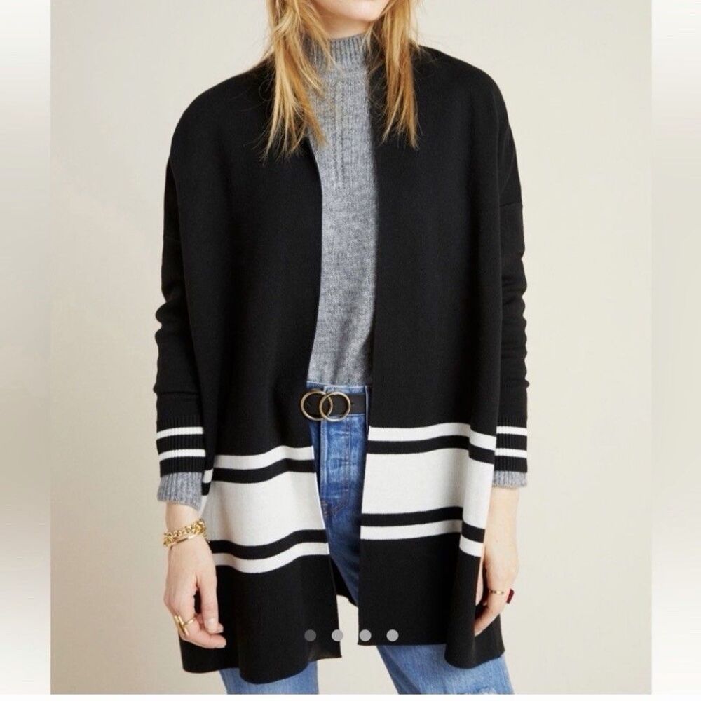 Anthropologie Pippa Colorblocked Striped Cardigan by NVLT Size Large $170